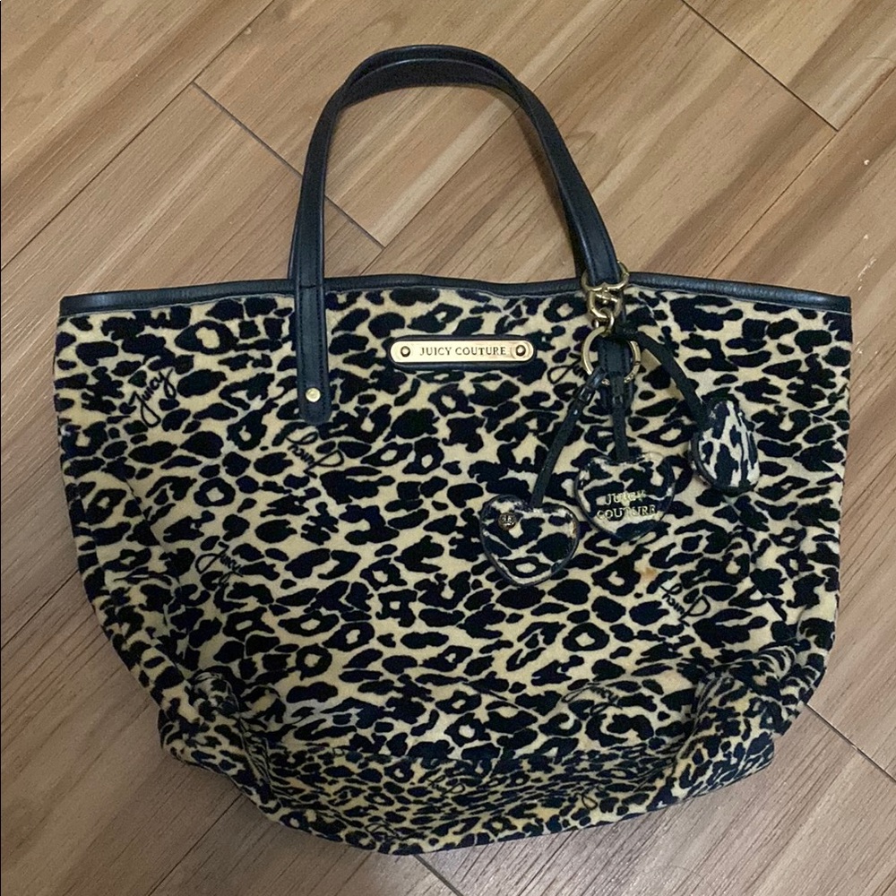 Juicy Couture Brown and Black Leopard Print Tote
